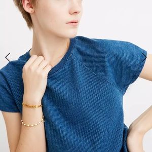 Madewell Flare Sleeve Raglan Tee in Indigo Dot